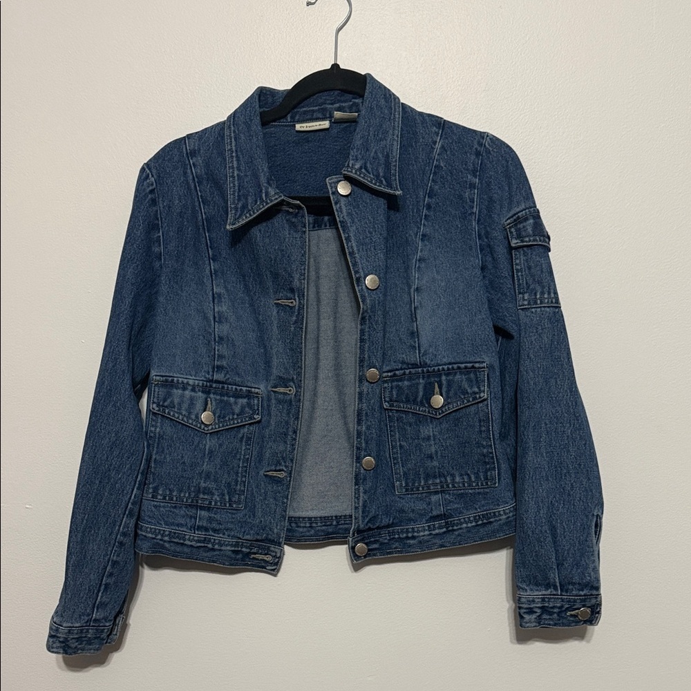 St. John's Bay Cotton Dark Blue Jean Jacket - Picture 3 of 9